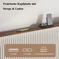 Okwish Lit double 180x200 cm capitonné adulte avec métallique stable et design à ailes - plateforme rembourrée velours côtelé beige/crème Online
