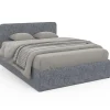 Nature Pro Lit Double 140x190cm en Tissu Gris Anthracite avec Coffre + Sommier