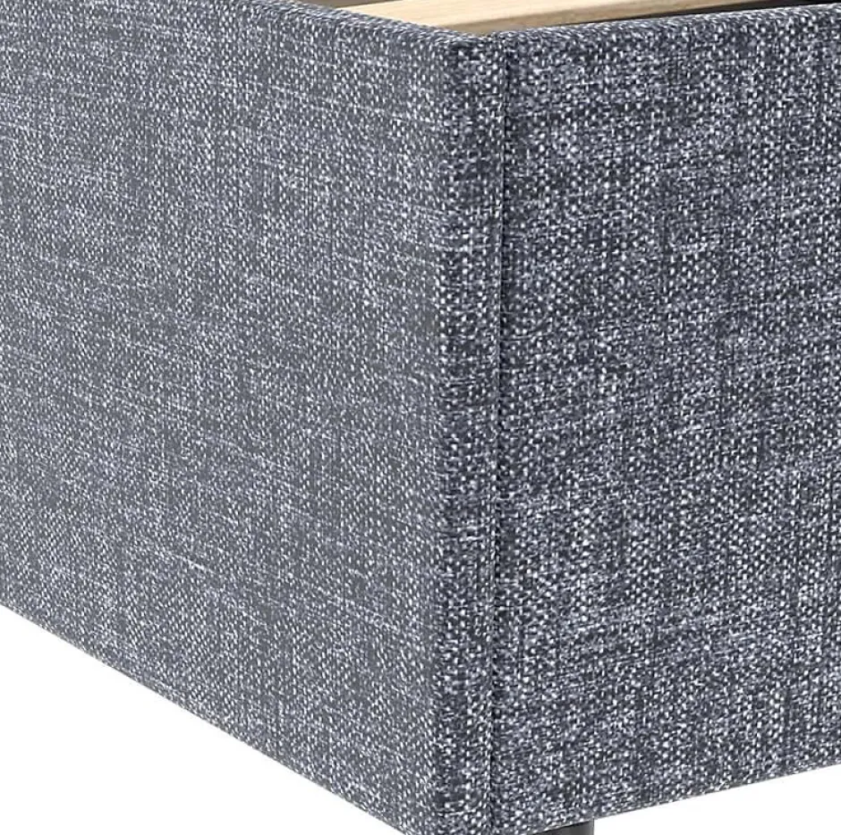 Nature Pro Lit Double 140x190cm en Tissu Gris Anthracite avec Coffre + Sommier