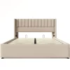 Blackcolors Lit Double 140x200cm Rembourré Hydraulique Lin Beige