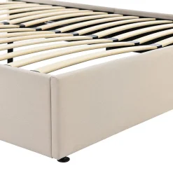 Blackcolors Lit Double 140x200cm Rembourré Hydraulique Lin Beige