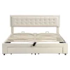Blackcolors Lit Double 180X200Cm Velours Tiroirs Beige