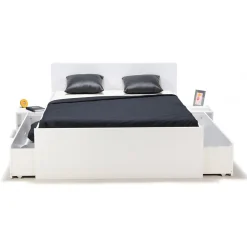 Weber Industries Lit double ZENIA 160x200 + 2 chevets + 2 tiroirs / Blanc