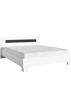 Lit DUBLIN blanc 140 x 190 cm, idéal pour chambre à coucher. Meuble design Online