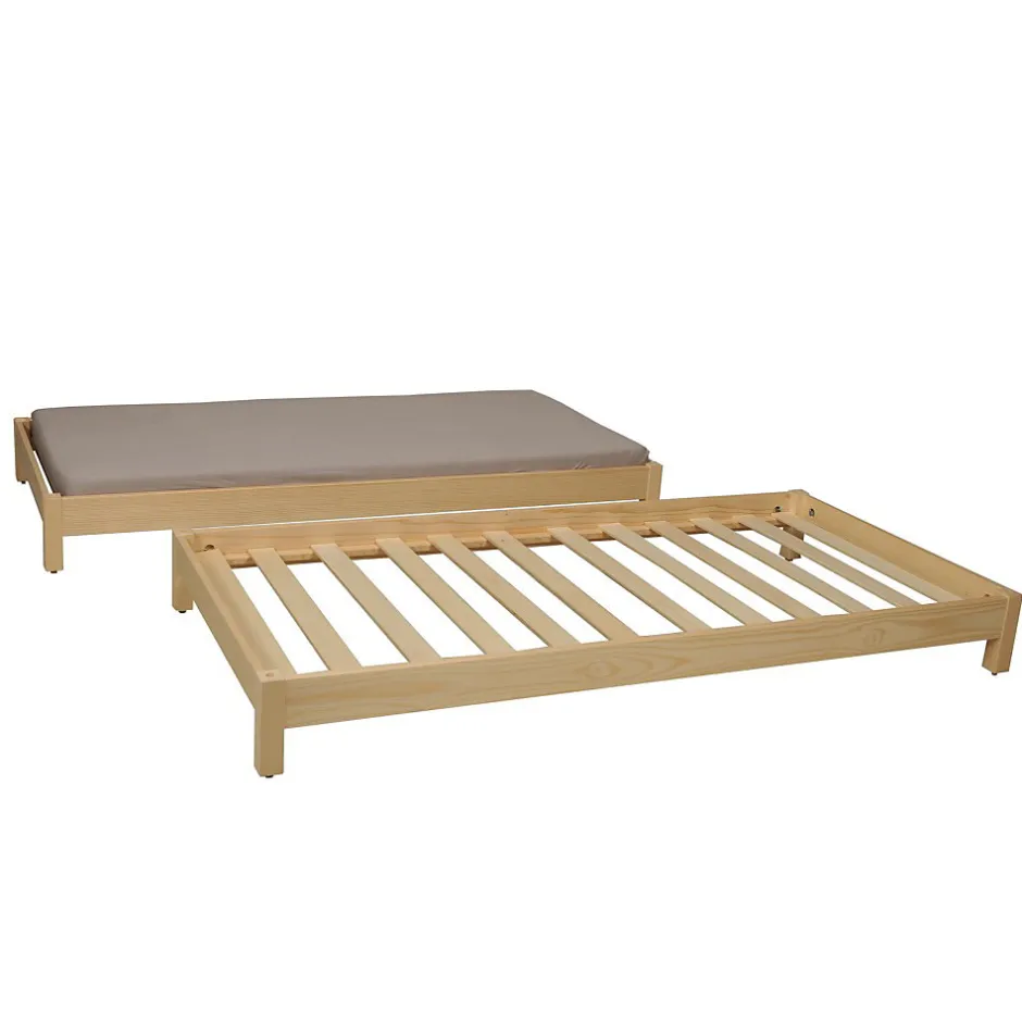 Weber Industries Lit empilable JONAS 80x200 (lot de deux lits)+ 2 sommiers / Naturel