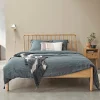 Berah Getah Lit en bois massif 160 cm avec sommier