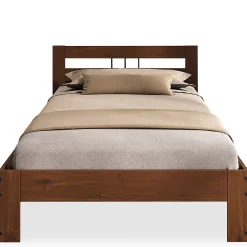 Idimex Lit en bois THEO 100 x 200 cm - Coloris châtaignier Discount