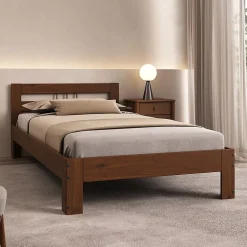 Idimex Lit en bois THEO 100 x 200 cm - Coloris châtaignier Discount