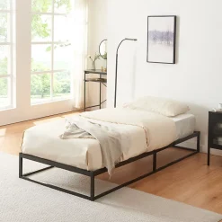 [En.Casa] Lit en métal Trerunta acier 90 x 200 cm noir en.casa Best