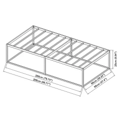 [En.Casa] Lit en métal Trerunta acier 90 x 200 cm noir en.casa Best