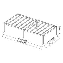 [En.Casa] Lit en métal Vaardö acier 90 x 200 cm noir en.casa