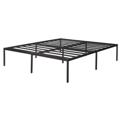 [En.Casa] Lit en métal Vaardö acier 160 x 200 cm noir en.casa Clearance
