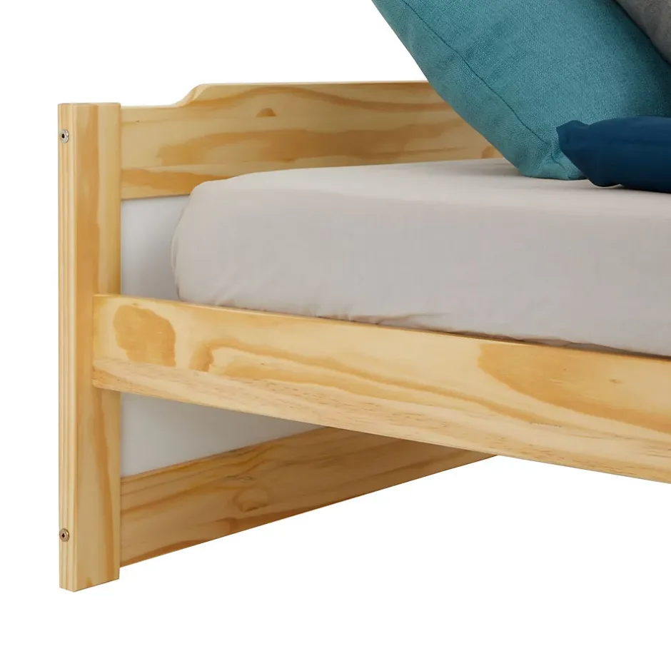 Idimex Lit en pin FRITZ, 90 x 200 cm, coloris naturel et blanc Outlet