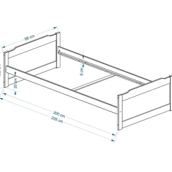 Idimex Lit en pin FRITZ, 90 x 200 cm, lasuré blanc Best