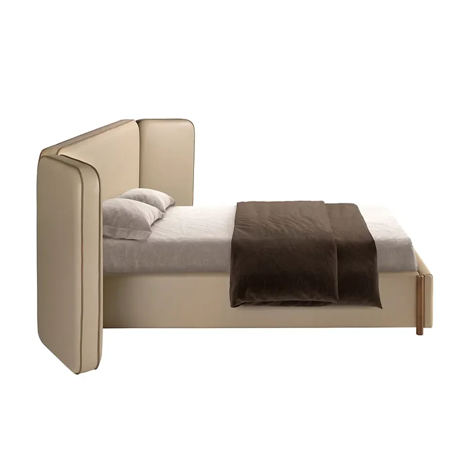 Angel Cerda Lit en simili cuir couleur vison Sale