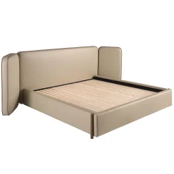 Angel Cerda Lit en simili cuir couleur vison Sale