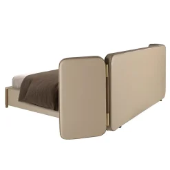 Angel Cerda Lit en simili cuir couleur vison Sale