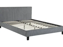 Habitat Et Jardin Lit en Velours Cotelé "Ambre" 140 x 190 Gris