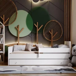 Htmeubles Lit enfant Aksel avec tiroir - sommier et matelas inclus - 140 cm x 70 cm