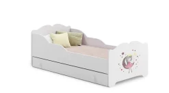 Htmeubles Lit enfant ALMENA avec tiroir matelas et cadre inclus - Princesse et lune - 140 cm x 70 cm Hot