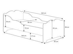 Enfant Kobi Lit enfant ANNA avec matelas 160x80 Mermaid