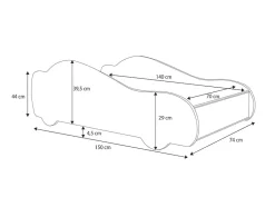 Enfant Kobi Lit enfant Batcar noir 140x70 avec matelas