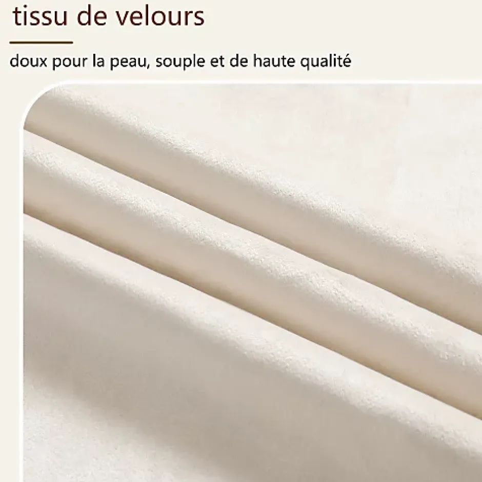 ModernLuxe Lit enfant capitonné 90x200cm - Tête de lit capitonnée - Oreillers réglables - Pieds en bois massif - Velours - Beige Sale