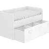 Pegane Lit enfant gigogne 90 x 190 cm en mélamine coloris blanc avec 3 tiroirs - Longueur 194.3 x Profondeur 97 x Hauteur 60 cm Outlet