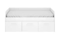 Pegane Lit enfant gigogne 90 x 190 cm en mélamine coloris blanc avec 3 tiroirs - Longueur 194.3 x Profondeur 97 x Hauteur 60 cm Outlet