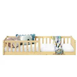 Enfant Idimex Lit enfant GUSTAVO type Montessori, couchage 90x190 cm, en pin massif naturel