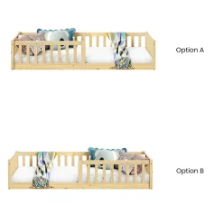 Enfant Idimex Lit enfant GUSTAVO type Montessori, couchage 90x190 cm, en pin massif naturel