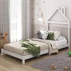 Idimex Lit enfant LIZ 90 x 190 cm en pin massif - Blanc