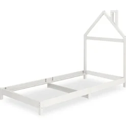 Idimex Lit enfant LIZ 90 x 200 cm en pin massif - Blanc Clearance