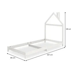 Idimex Lit enfant LIZ 90 x 200 cm en pin massif - Blanc Clearance