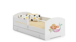 Kobi Lit enfant LUK avec tiroir et barreau 160x80 Little Mermaid