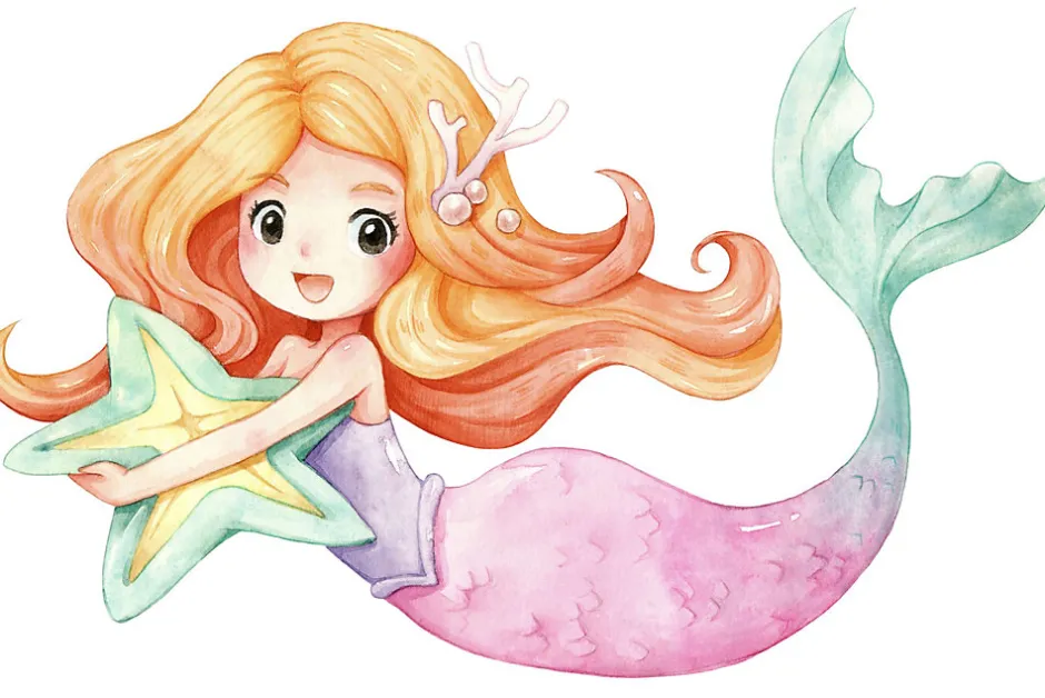 Kobi Lit enfant LUK avec tiroir et barreau 160x80 Little Mermaid