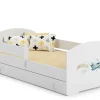 Kobi Lit enfant LUK avec tiroir et barreau 140x70 Airplane