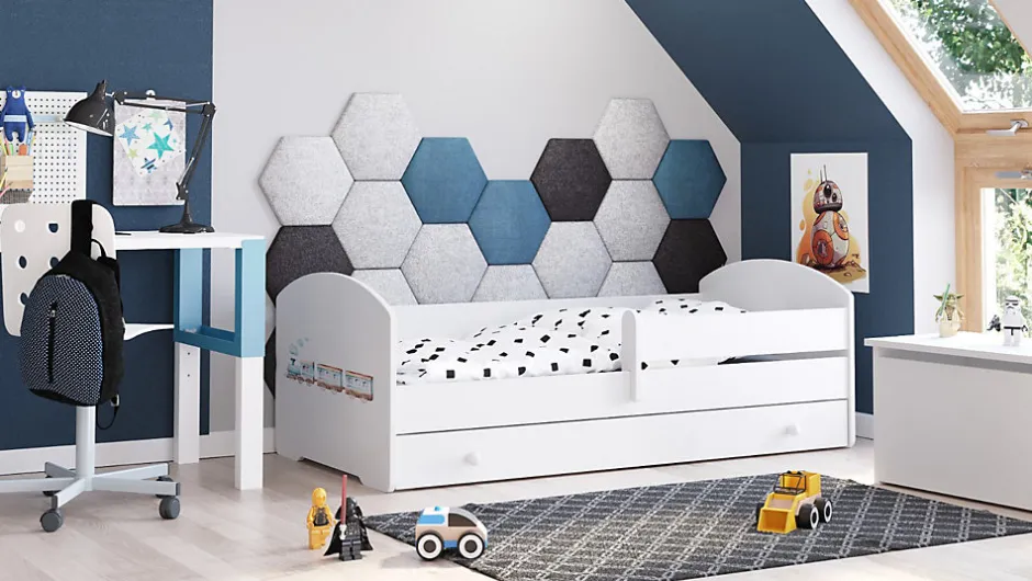 Kobi Lit enfant LUK avec tiroir et barreau 140x70 Poc iąg