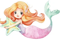 Kobi Lit enfant LUK avec tiroir et barreau 140x70 Mermaid