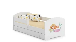 Kobi Lit enfant LUK avec tiroir et barreau 140x70 Mermaid