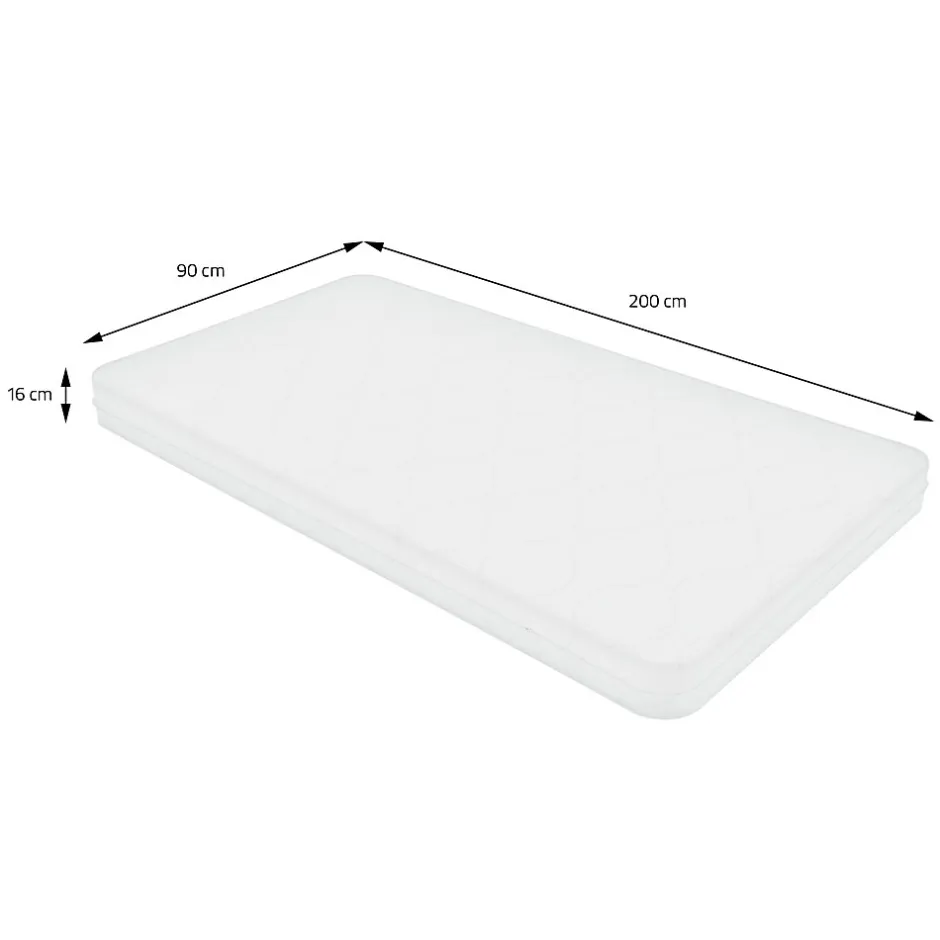 Enfant Ml-Design Lit enfant 90x200cm avec matelas H16cm naturel en bois forme de maison et sommier à lattes