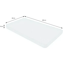 Ml-Design Lit enfant 90x200cm avec matelas H10cm naturel en bois but de foot et sommier à lattes Best