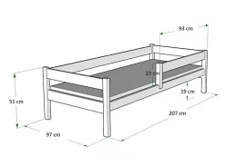 Kobi Lit enfant Primo 200x90 avec barreaux Outlet