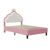 Fortuna lai Lit Enfant Rembourré 90 X 200 Cm, LED, Tête De Lit Et Sommier à Lattes Réglables En Hauteur, Rose New