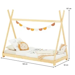 Enfant Idimex Lit enfant tipi ELIN, 90 x 190 cm en pin massif vernis naturel