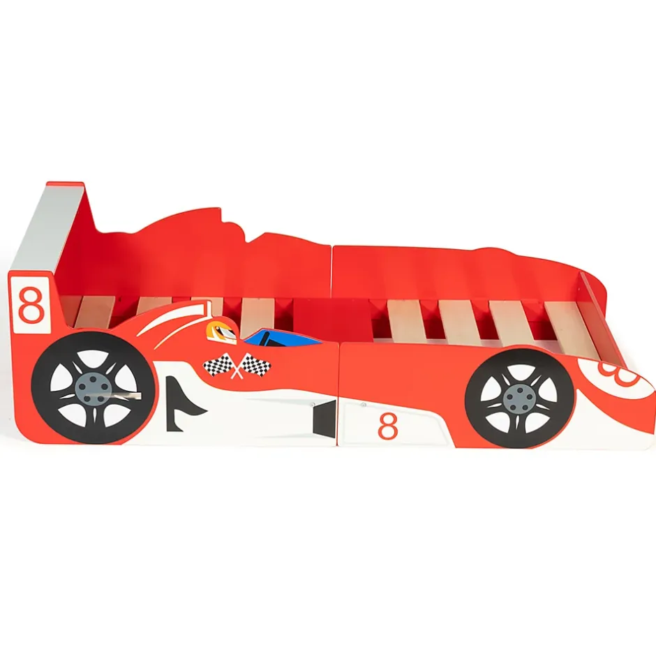 IDMarket Lit enfant voiture formule 1 TEDDI 70 x 140 CM rouge Discount