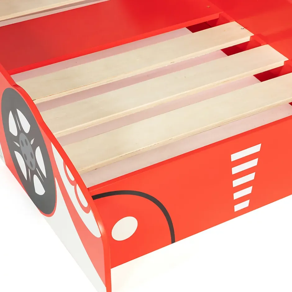 IDMarket Lit enfant voiture formule 1 TEDDI 70 x 140 CM rouge Discount