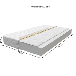 Monmobilierdesign Lit enfant 190X90 Blanc Motif éléphant + matelas mousse sarrasin avec tiroir