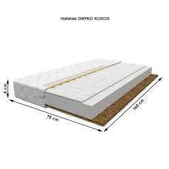 Monmobilierdesign Lit enfant 140X70 Blanc Motif éléphant + matelas mousse sarrasin coco avec tiroir New