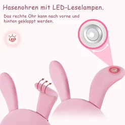 Enfant Okwish Lit enfant 90x200 cm - Lit simple capitonné jeunesse avec 2 tabourets de rangement et éclairage LED - Velours - Rose